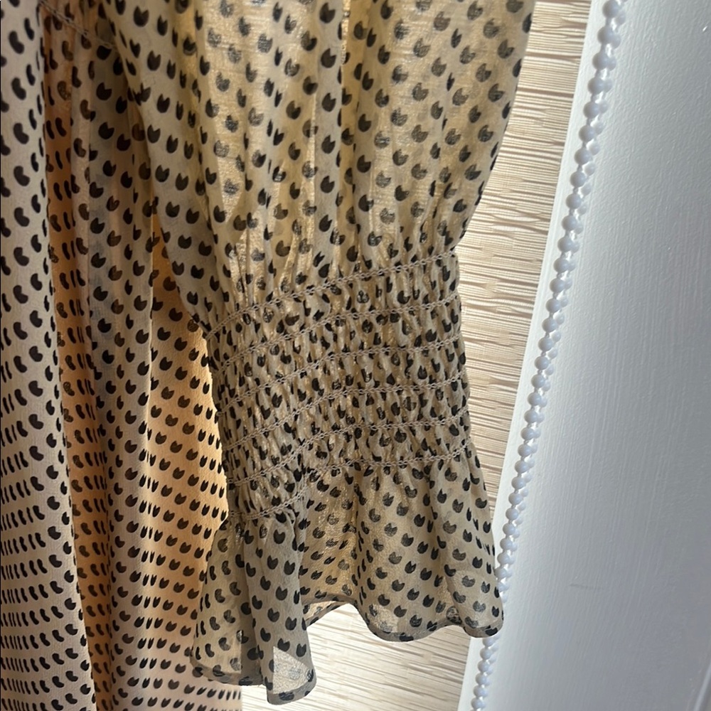 Tory Burch Elegant Polka Dot Dress in Beige - Picture 5 of 12